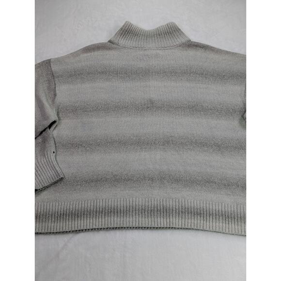 Tommy Hilfiger Size XXL Mock Neck Quarter Zip Gray Ombre Boxy Sweater - Picture 15 of 16